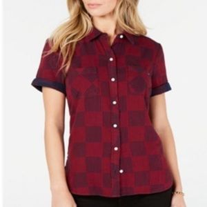 NWT Tommy Hilfiger Women's Plaid Camp Shirt XS